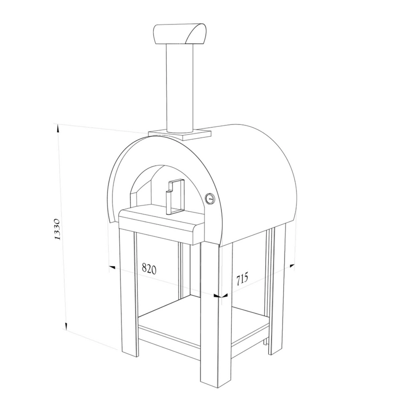Alpha Pro Piccolo Wood-Fired Pizza Oven Bundle + Cover | Anthracite
