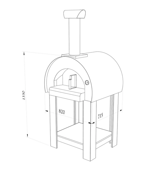 Piccolo Pizza Oven & Trolley - Anthracite