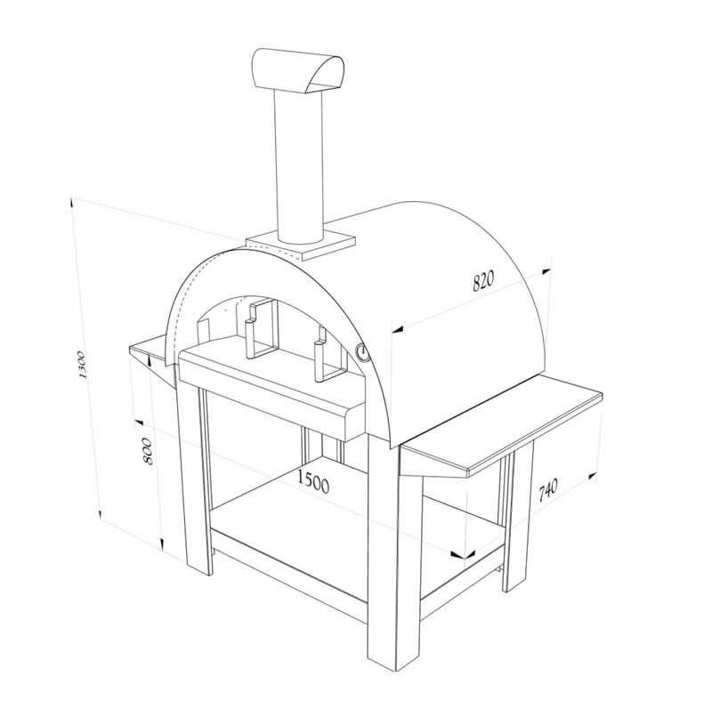 Alpha Pro Grande Wood-Fired Pizza Oven Bundle + Cover | Stainless Steel
