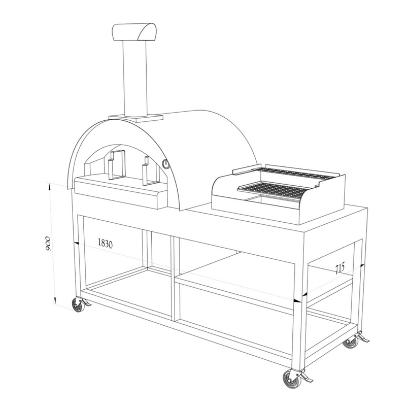Alpha Pro Fumoso Grande Pizza Oven & Grill Set | Anthracite
