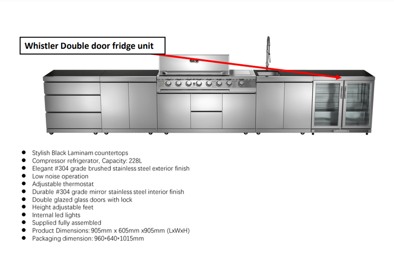 Whistler Cirencester Double door fridge