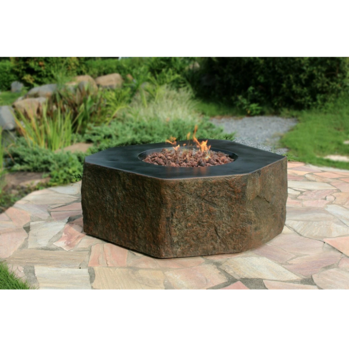Elementi Outdoor Fire Table Columbia Cast Concrete Fire Pit - Natural Gas