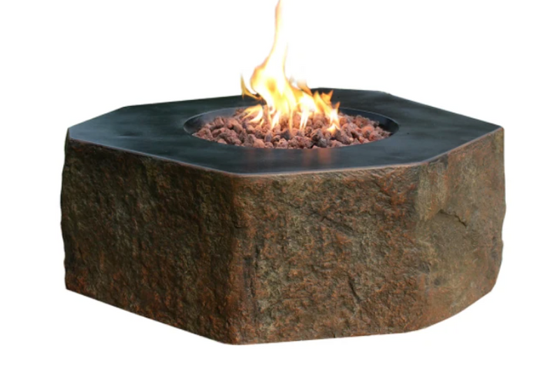 Elementi Outdoor Fire Table Columbia Cast Concrete Fire Pit - Natural Gas