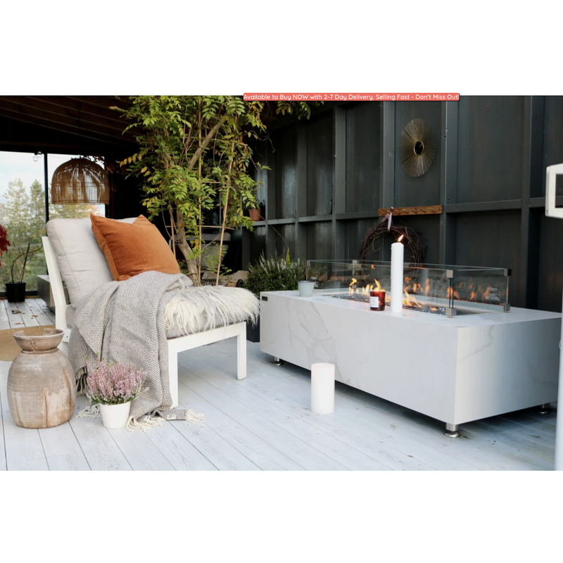 Carrara Porcelain Fire Table