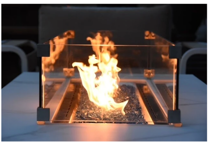 Carrara Porcelain Fire Table