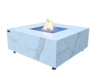 Bianco Marble Porcelain Fire Table