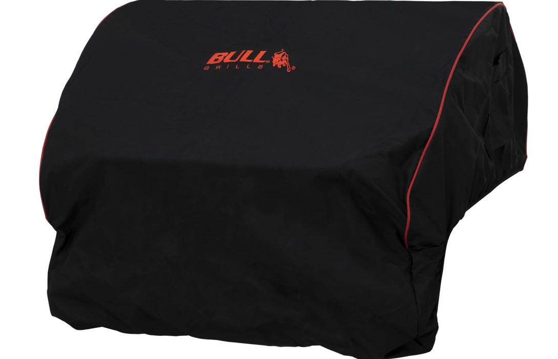 Bull 60cm Bull Steer Grill Premium Cover (New Black With Red Piping)