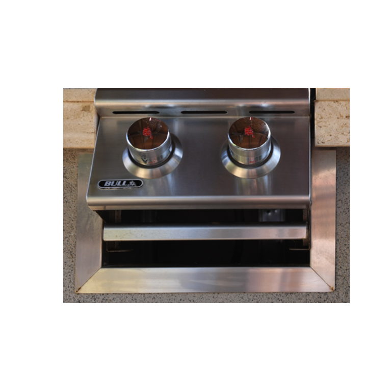 Bull 34cm Double Slide in Side Burner Finishing Frame, Stainless Steel
