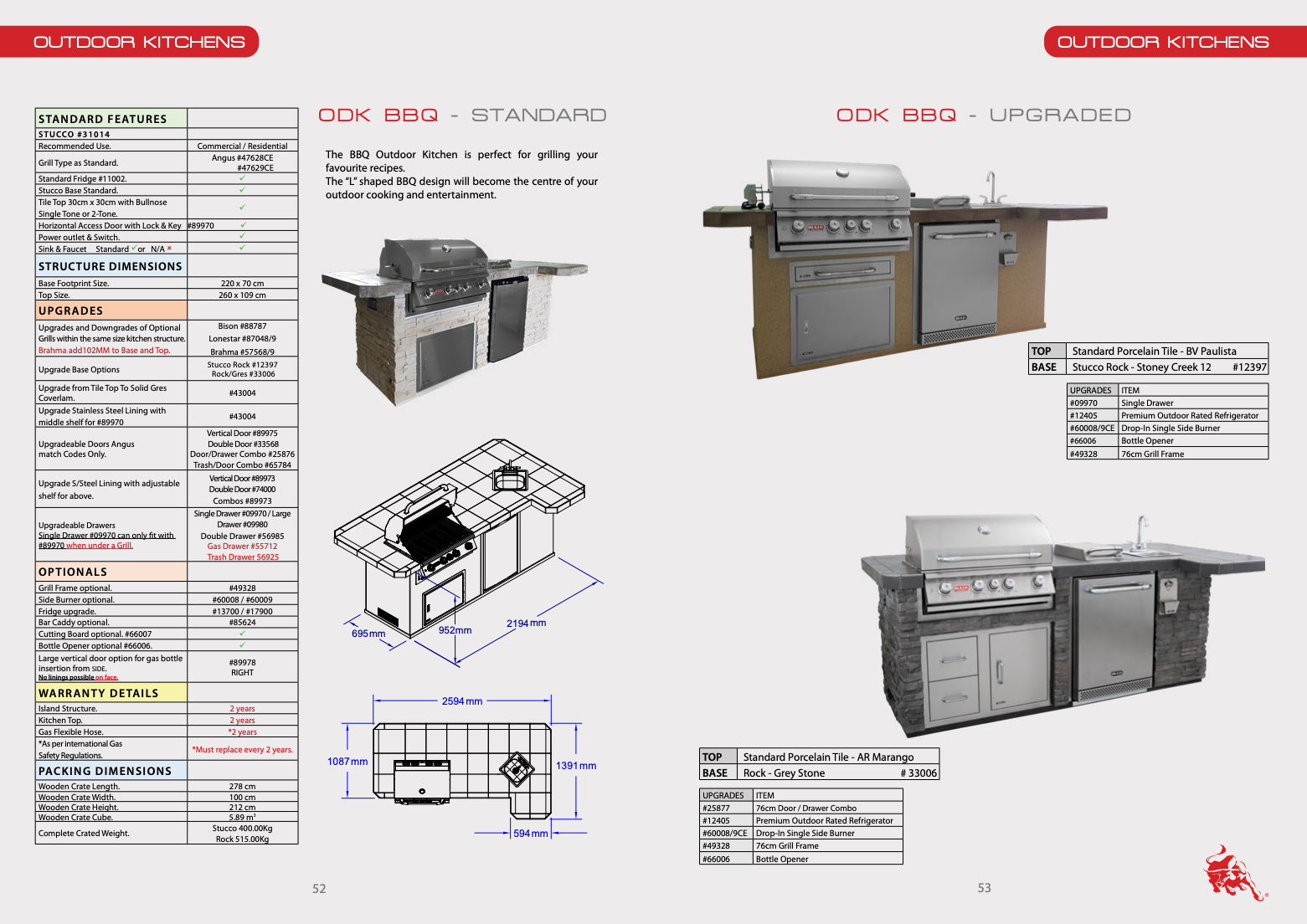 Bull BBQ Outdoor Kitchen Islands -ODK BBQ - UPGRADED