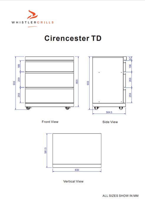 Whistler Cirencester Triple Drawer Cabinet