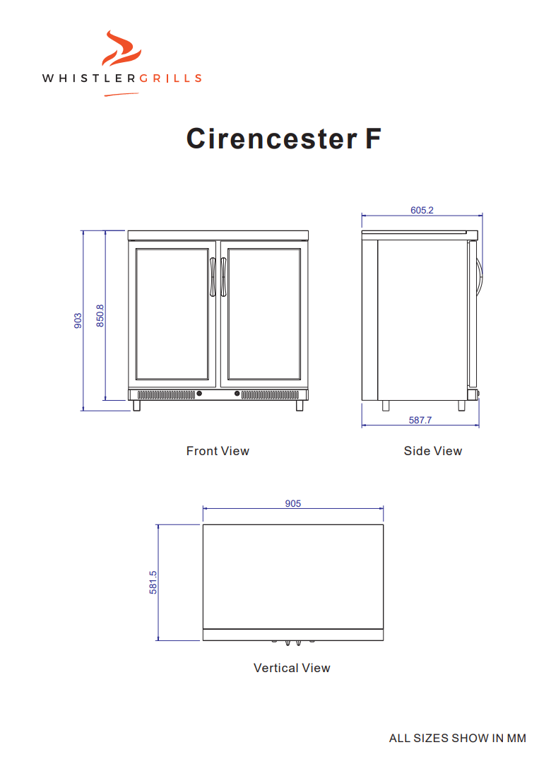 Whistler Cirencester Double door fridge