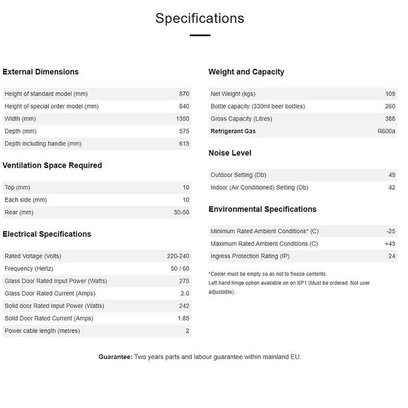 Blastcool Triple Outdoor Fridge with Glass Doors