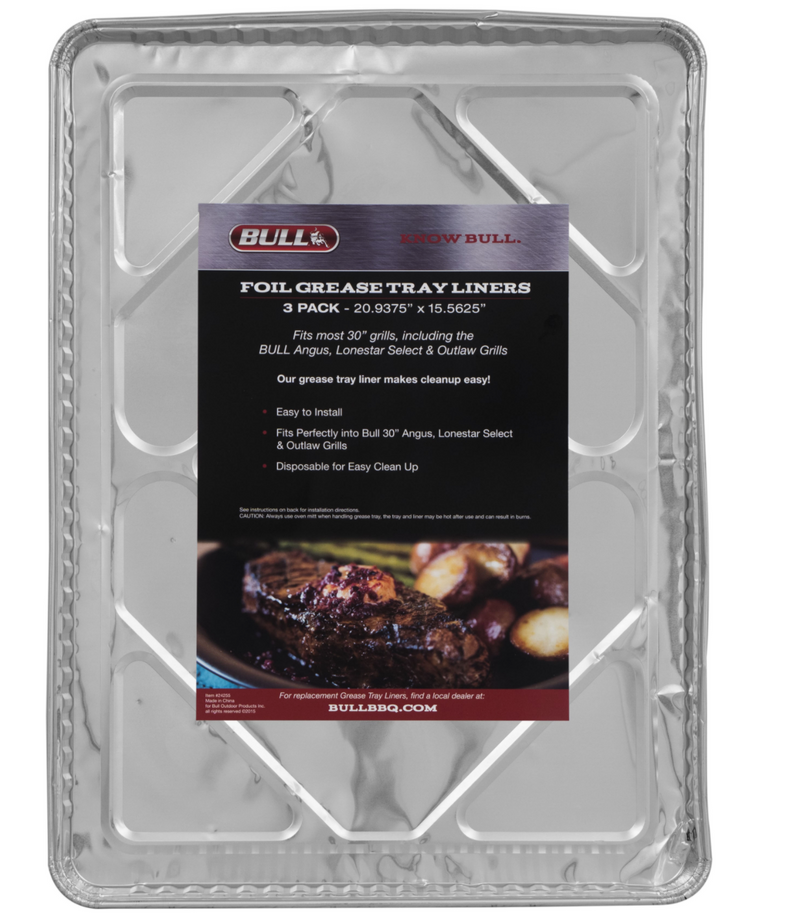 Bull 76cm Grill Grease Tray Liner - 3 Pack Poly Bag