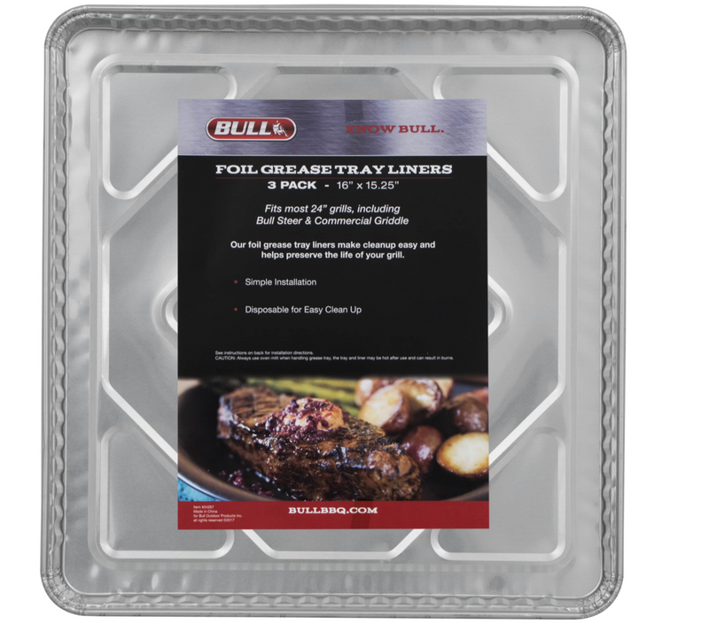 Bull 60cm Grill Grease Tray Liner - 3 Pack Poly Bag