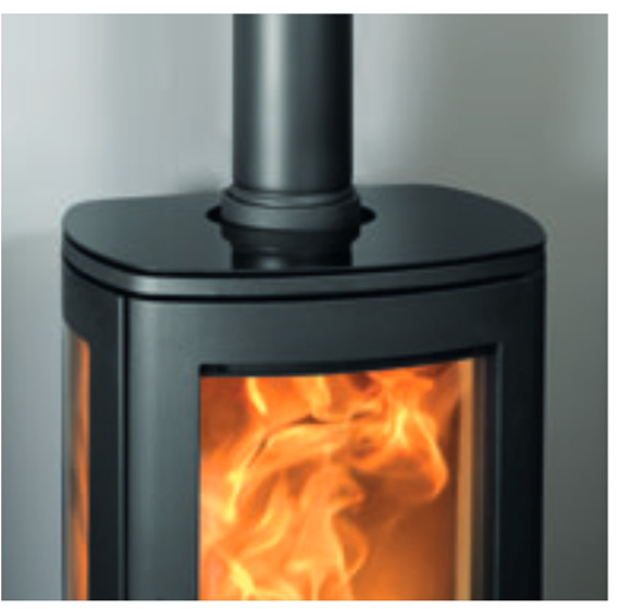 Neo 1P Eco 5Kw Wood-Burning Stove with pedestal base