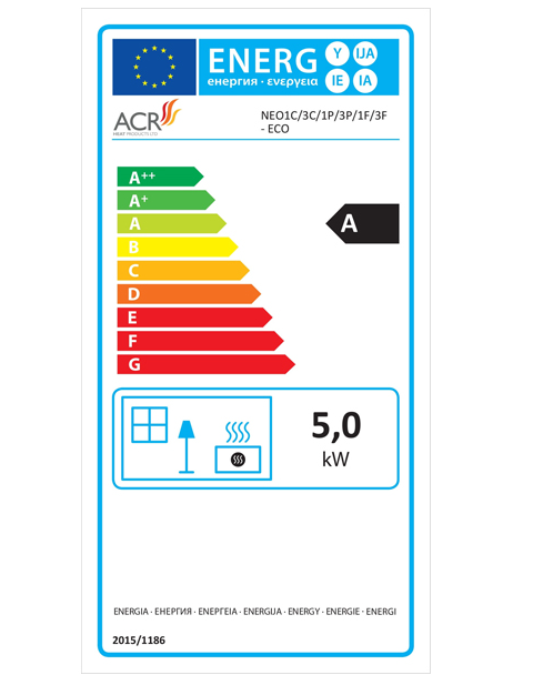 Neo 1P Eco 5Kw Wood-Burning Stove with pedestal base