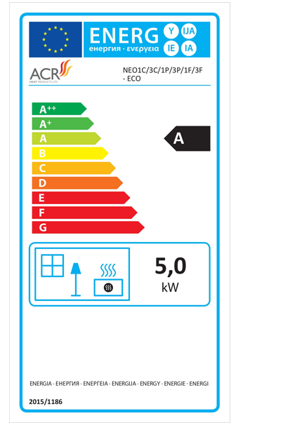 Neo 3P Eco 5Kw Wood-Burning Stove with pedestal base