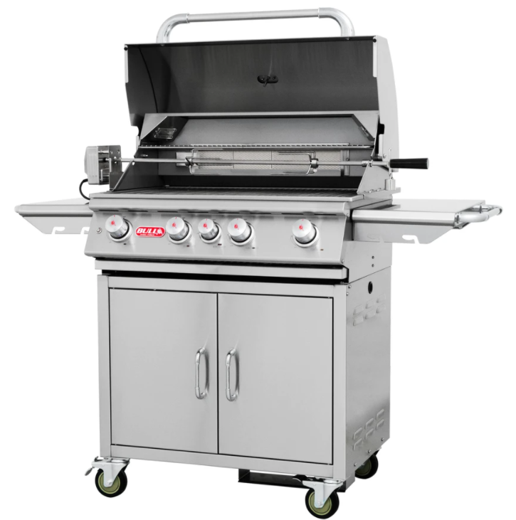 Bull Angus 4 Burner Gas BBQ Grill - Cart Stainless Steel