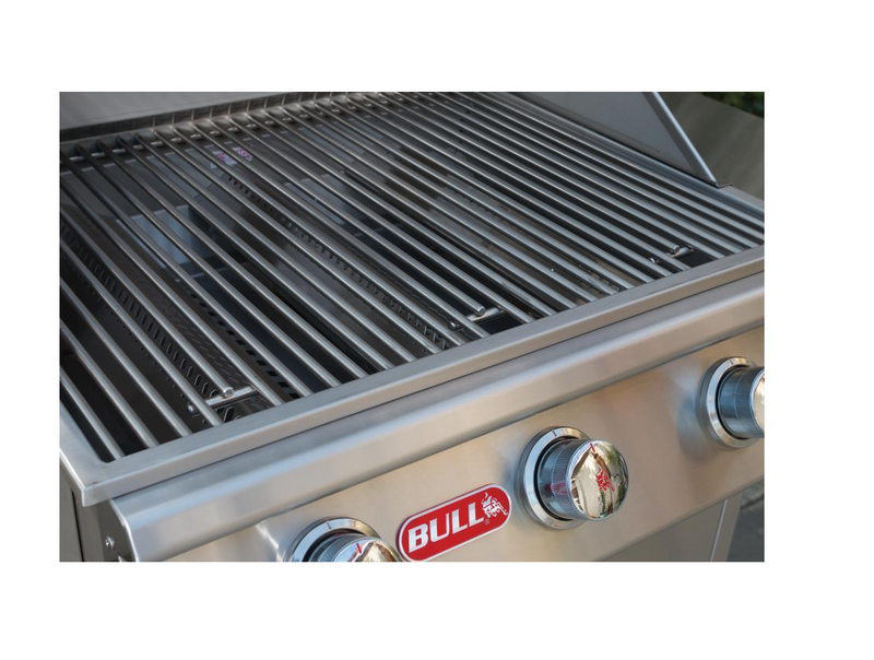 Bull Steer 3 Burner Gas BBQ Grill - Cart Stainless Steel