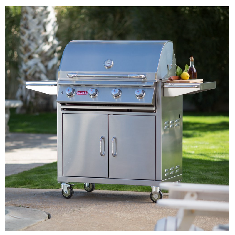 Bull Lonestar 4 Burner Gas BBQ Grill - Cart Stainless Steel