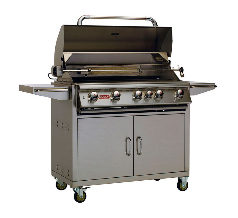 Bull Brahma 5 Burner Gas BBQ Grill - Cart Stainless Steel
