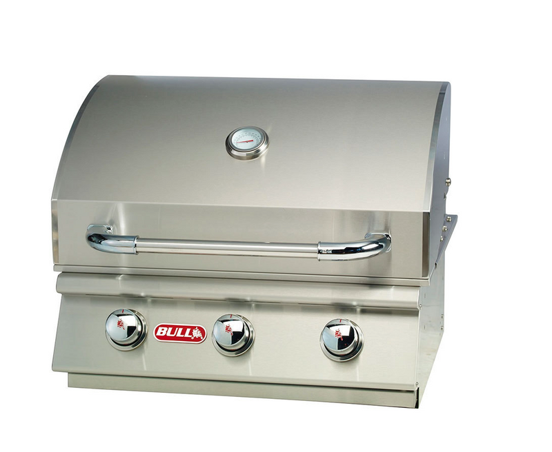Bull Steer Built-in 3 Burner Gas BBQ Grill - Stainless Steel