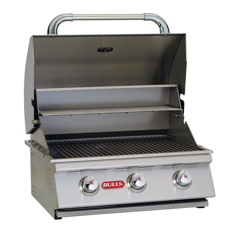 Bull Steer Built-in 3 Burner Gas BBQ Grill - Stainless Steel