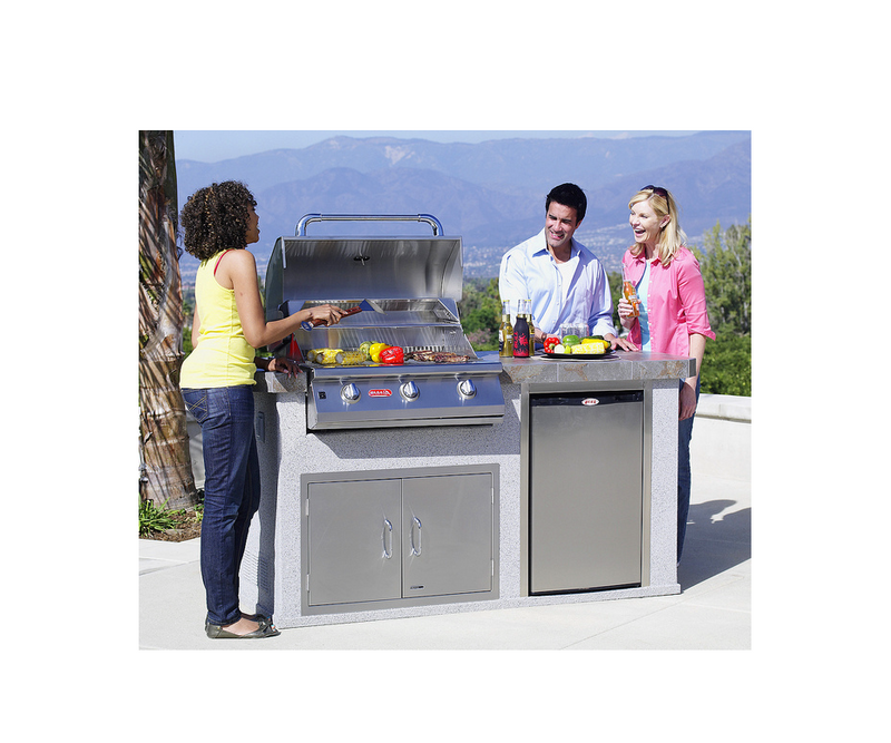 Bull Steer Built-in 3 Burner Gas BBQ Grill - Stainless Steel