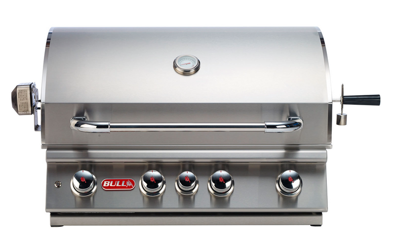 Bull Angus Built-in 4 Burner Gas BBQ Grill - Stainless Steel