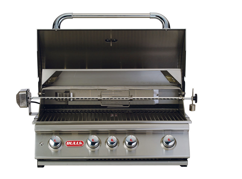 Bull Angus Built-in 4 Burner Gas BBQ Grill - Stainless Steel
