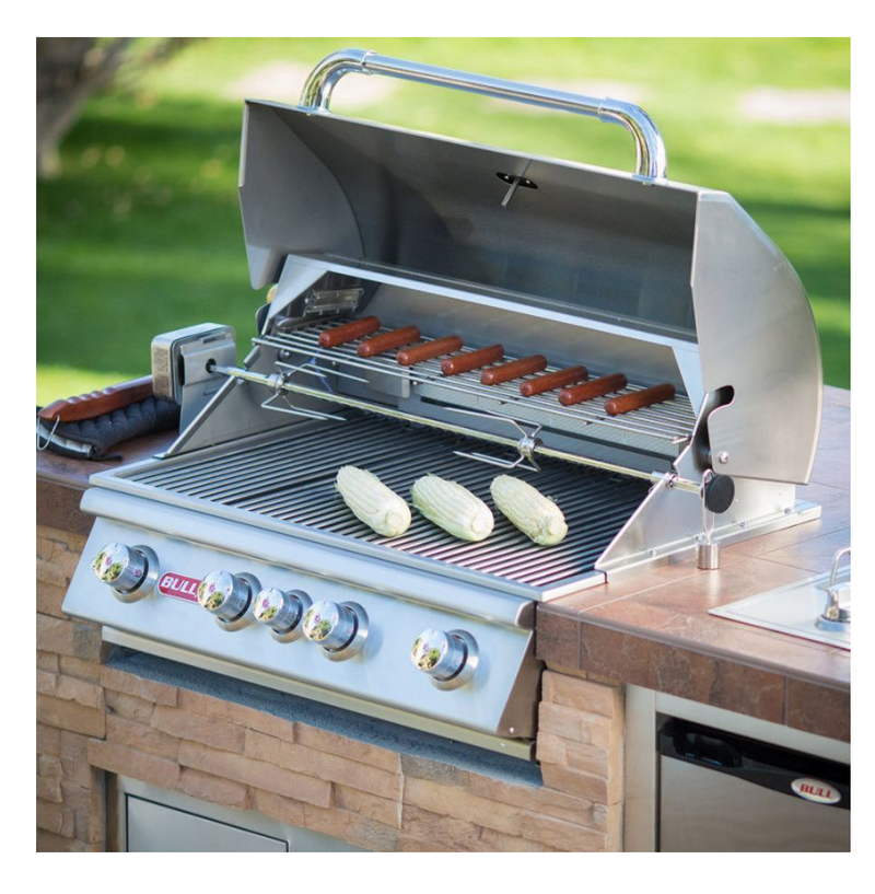 Bull Angus Built-in 4 Burner Gas BBQ Grill - Stainless Steel