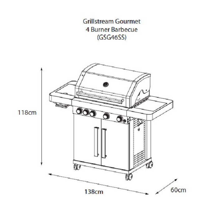 Grillstream Gourmet Stainless Steel 4 Burner Hybrid Gas & Charcoal BBQ