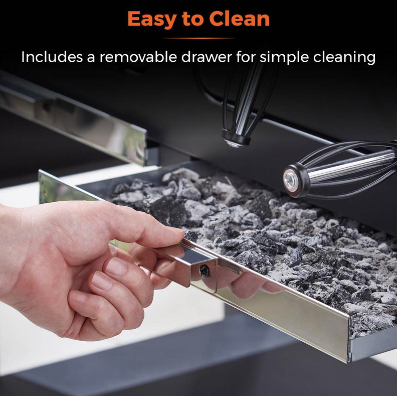 Ignite Duo XL BBQ Grill with Adjustable Charcoal Grill and Temperature Gauge