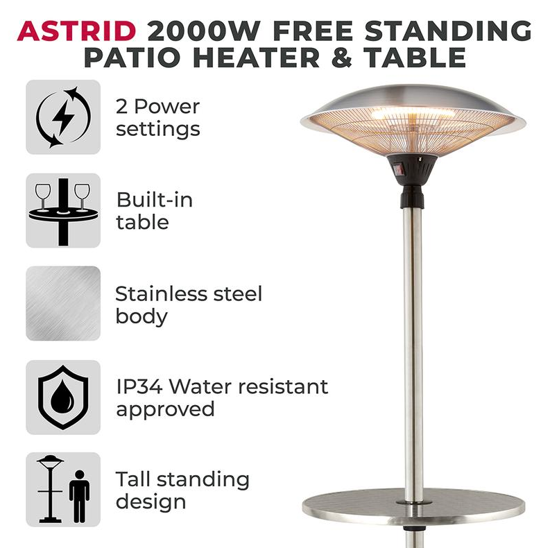 ASTRID 2KW Patio Heater Table