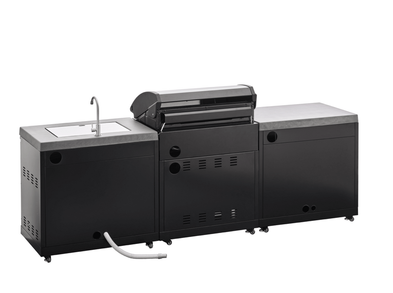 GrandPro Outdoor Kitchen with Elite Pro 4 Burner BBQ, and Sink - 2.7m