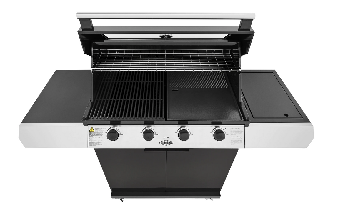 BeefEater 1200E Series - 4 Burner BBQ & Side Burner With Trolley