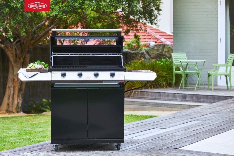 BeefEater 1200E Series - 5 Burner BBQ & Side Burner With Trolley