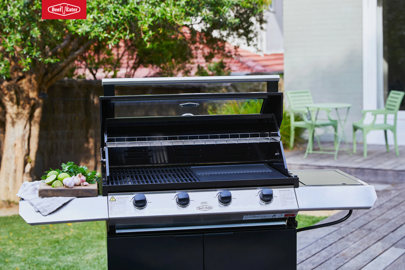 BeefEater 1200E Series - 3 Burner BBQ & Side Burner With Trolley