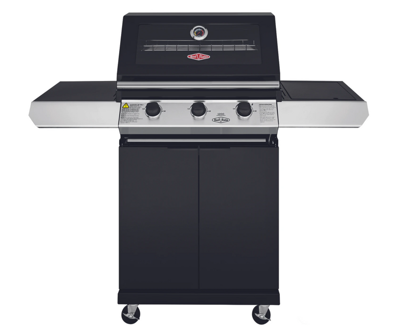 BeefEater 1200E Series - 3 Burner BBQ & Side Burner With Trolley