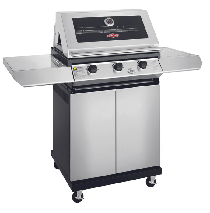 BeefEater 1200S Series - 3 Burner BBQ & Side Burner With Trolley