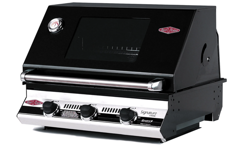 BeefEater built in Signature 3000 3 Burner black enameled steel