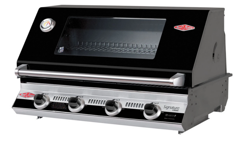 BeefEater built in Signature 3000 4 Burner black enameled steel