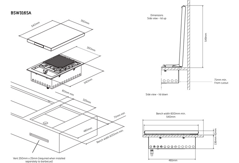 Beefeater Proline Side Quad Burner