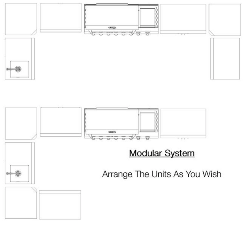 Whistler Outdoor Kitchen 6 Burner BBQ, Sink and Fridge | Luton | 1.5 x 4.4 x 1.6Meters