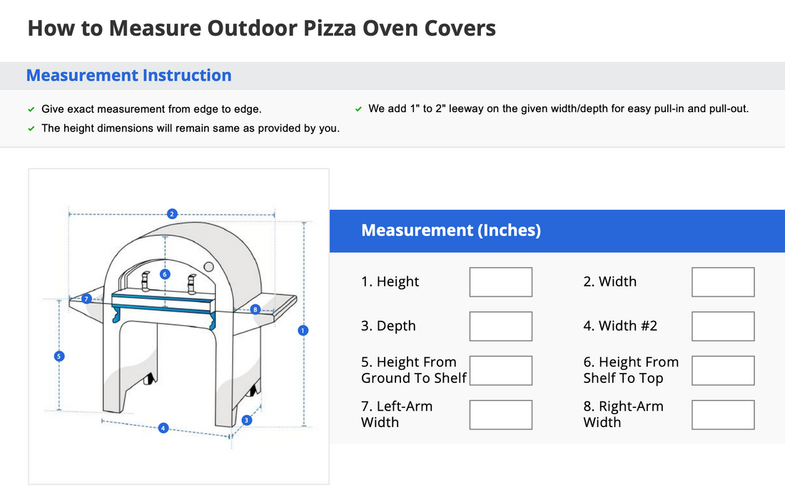 Pizza Ovens Custom Protection Cover