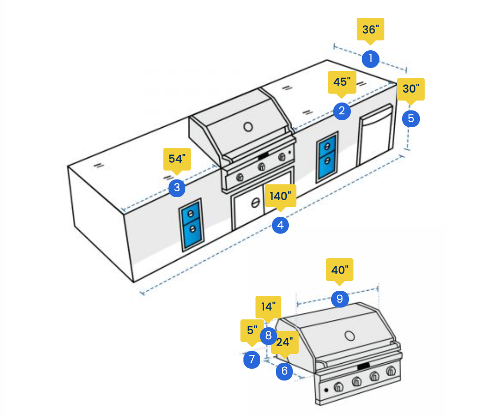 Outdoor kitchen Whether Cover Maxim / Elite / Cross-ray with Sink Tap