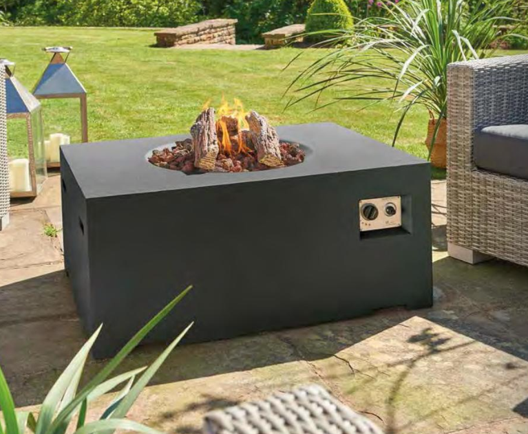 Happy Cocooning Rectangular Cocoon Fire Pit - Black