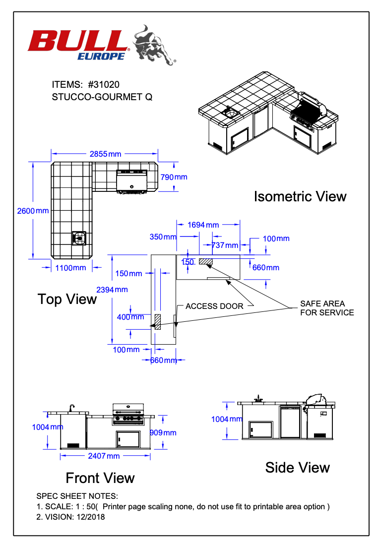 Bull Gourmet - Q Outdoor Kitchen island