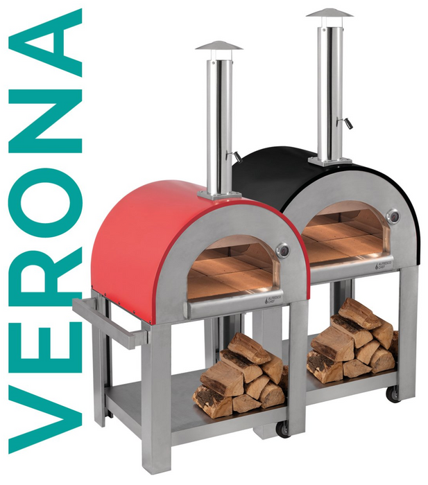 Verona Wood Fired Outdoor Pizza Oven Red