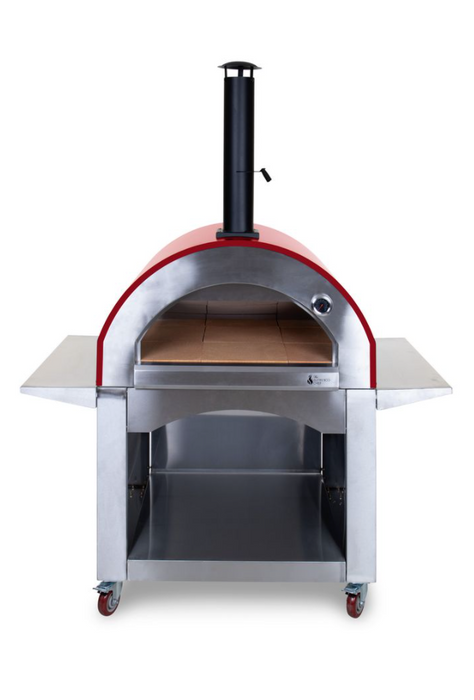 Milano Wood Fired Outdoor Pizza Oven red